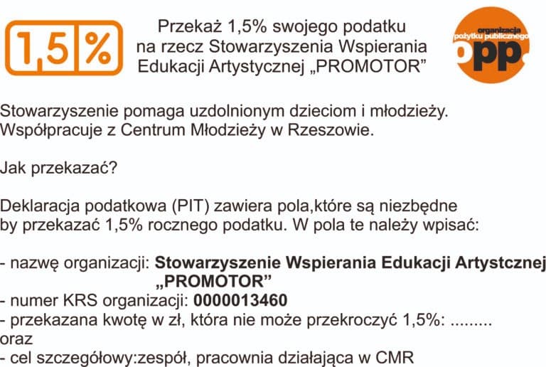 Jak przekazać 1,5% – instrukcja przekazania podatku na Stowarzyszenie PROMOTOR